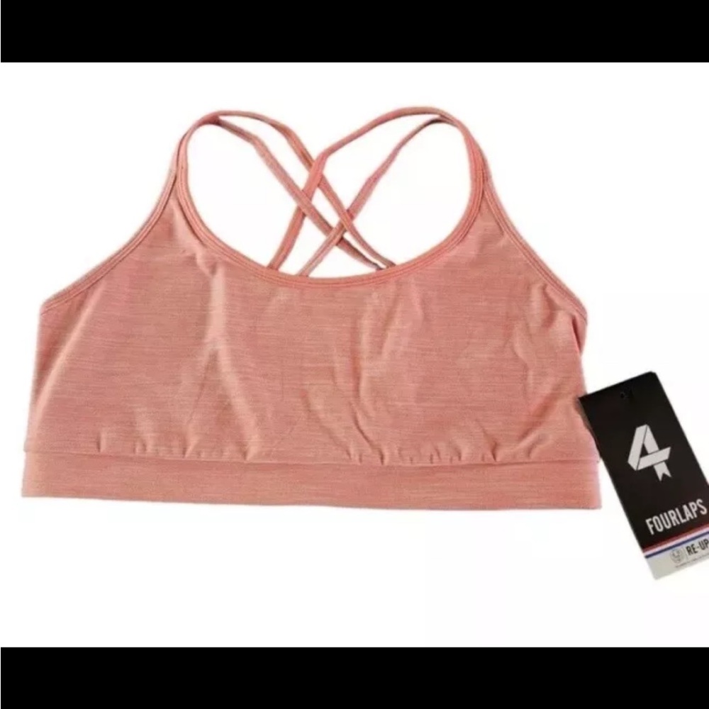 Fourlaps Vitality Sports Bra Blush Space Dye Women's Sz Large NWT $54
